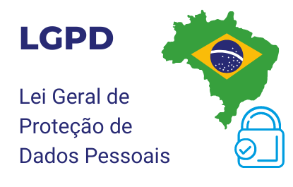 Lei Geral de Proteção de Dados Pessoais (LGPD) no background for landing page banner