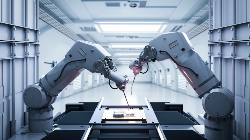 Robotic arms work on a chip, thus showing the increasing importance of the role of automation in different fields.